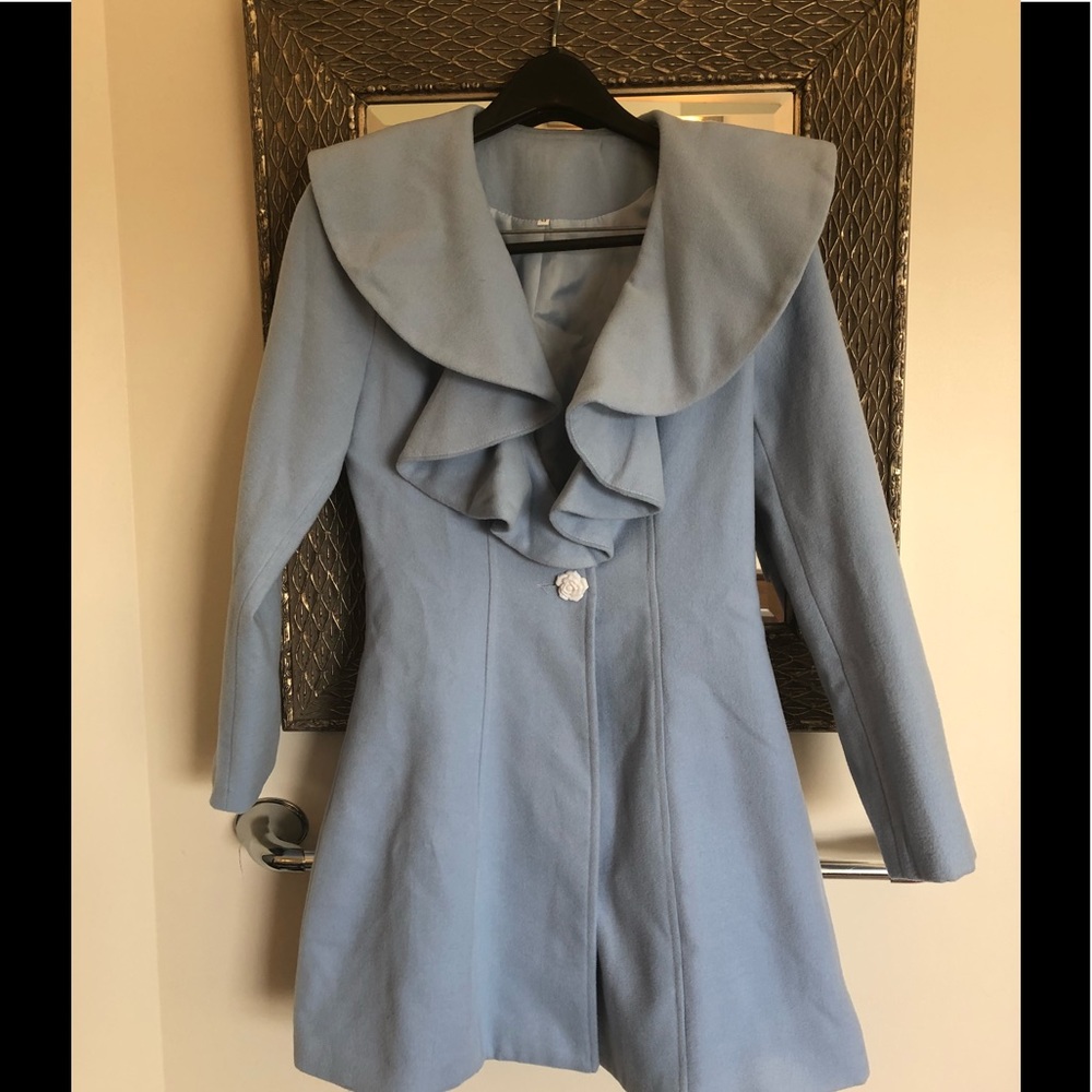 Adorable feminine light blue coat